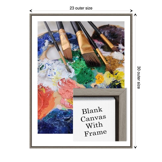Amanti Art; Framed Blank White Canvas for DIY Artwork, Crafts and Painting; Category:Stretched Canvas; Image:1
